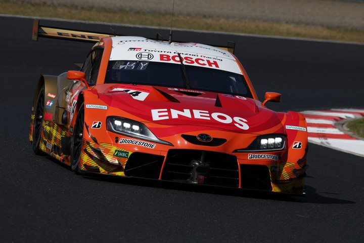 GT500クラスポールポジションはENEOS X PRIME GR Supra（大嶋和也／山下健太）