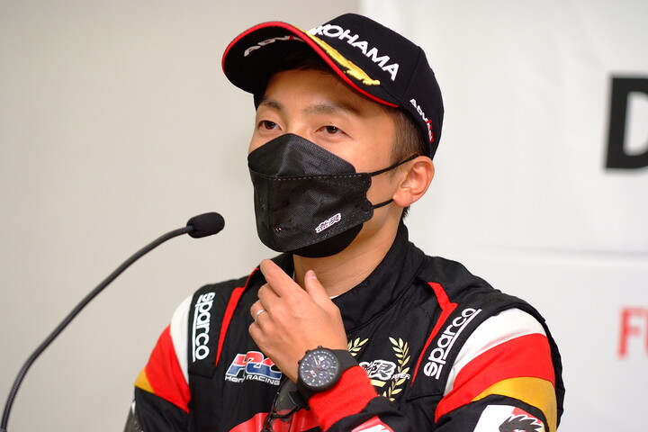 決勝記者会見: 2位の野尻智紀（TEAM MUGEN）