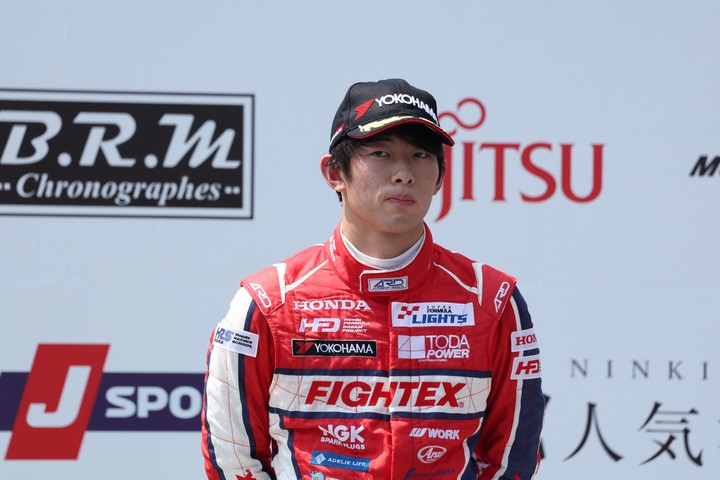 決勝記者会見: 3位の太田格之進（TODA RACING）