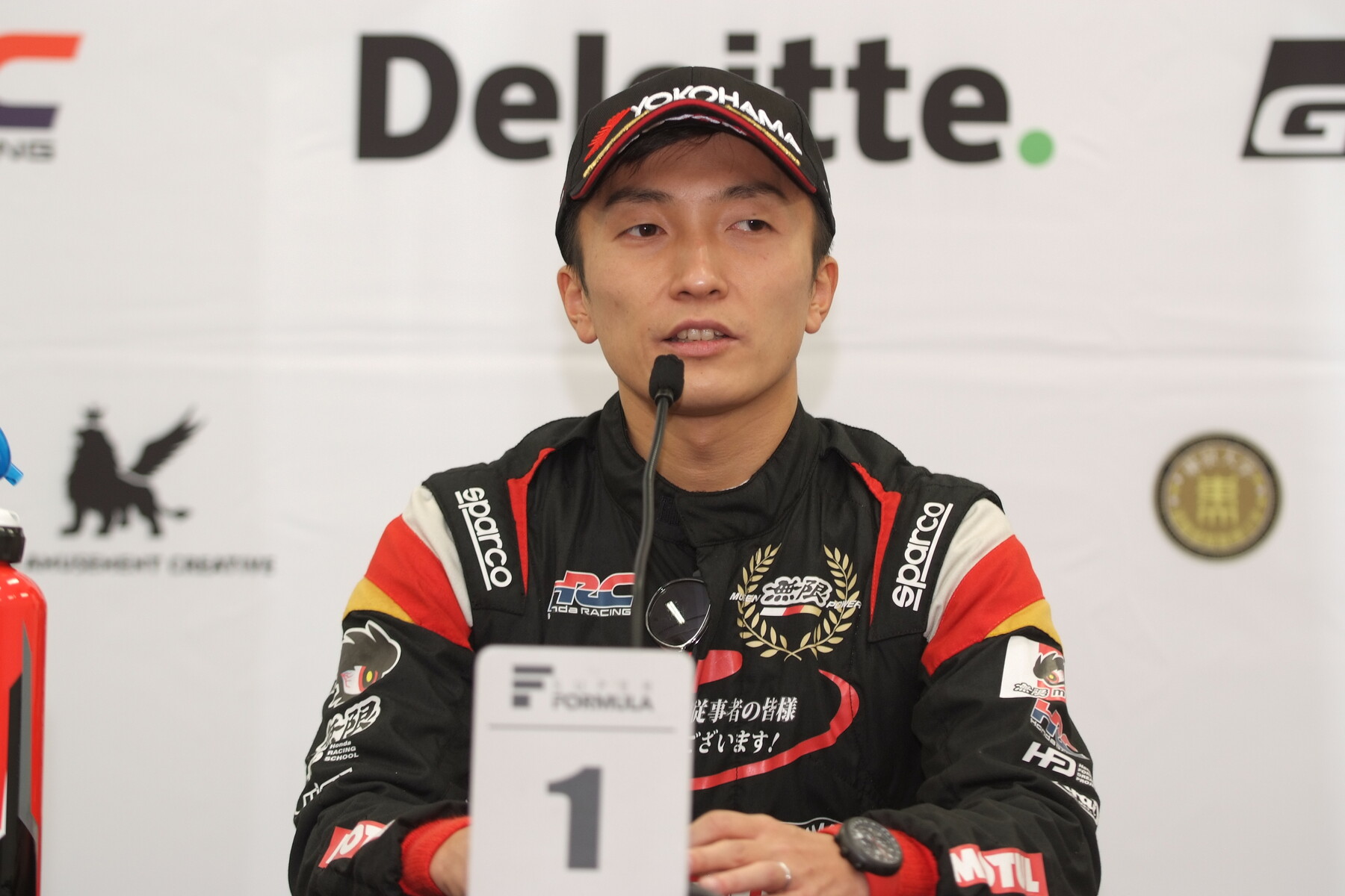 予選記者会見：ポールポジションの野尻智紀（TEAM MUGEN）