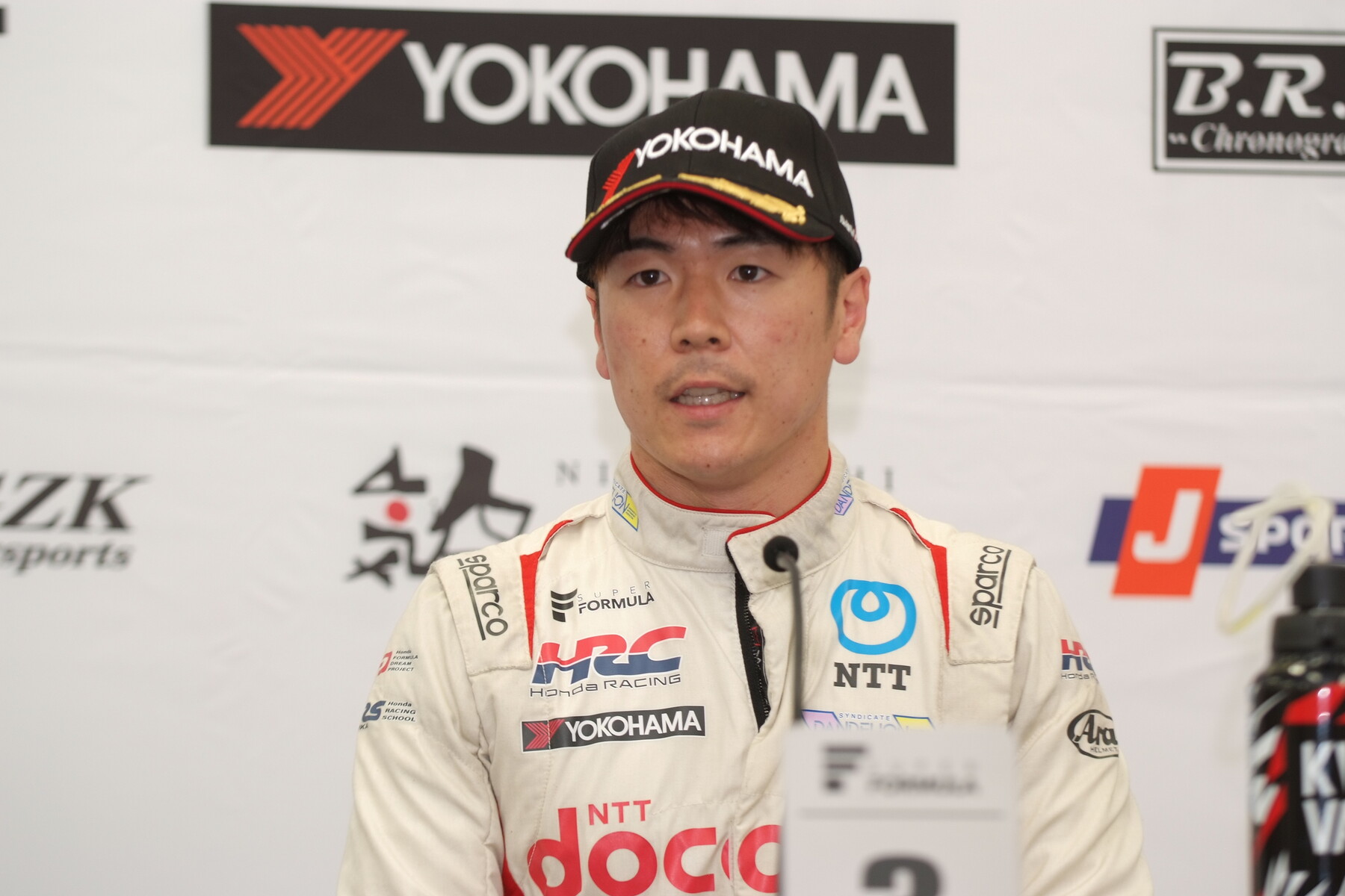 予選記者会見：3位の大津弘樹（DOCOMO TEAM DANDELION RACING）