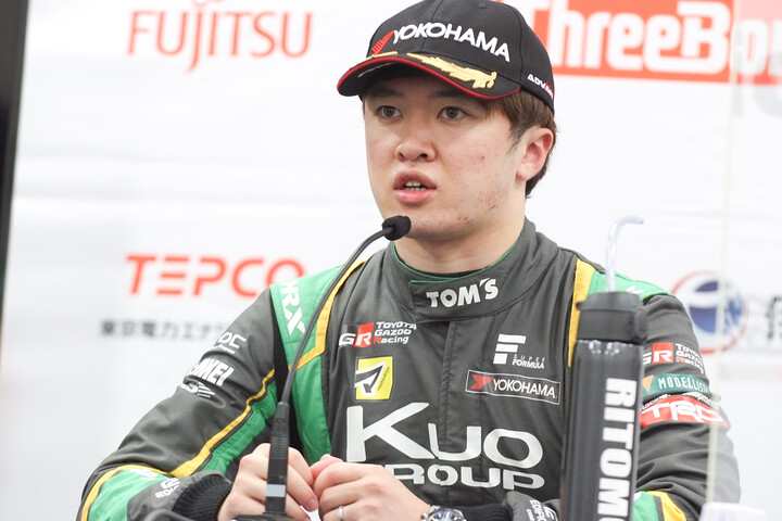 予選記者会見：2位の宮田莉朋（Kuo VANTELIN TEAM TOM’S）