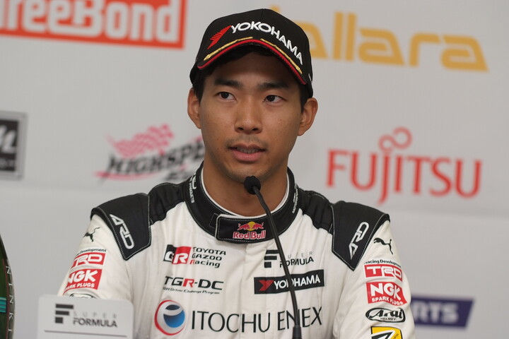 決勝記者会見：3位の平川亮（ITOCHU ENEX TEAM IMPUL）