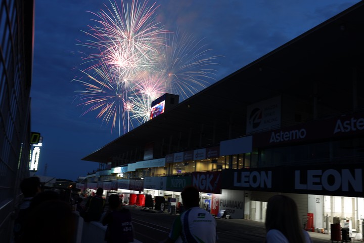 レース終了後の花火