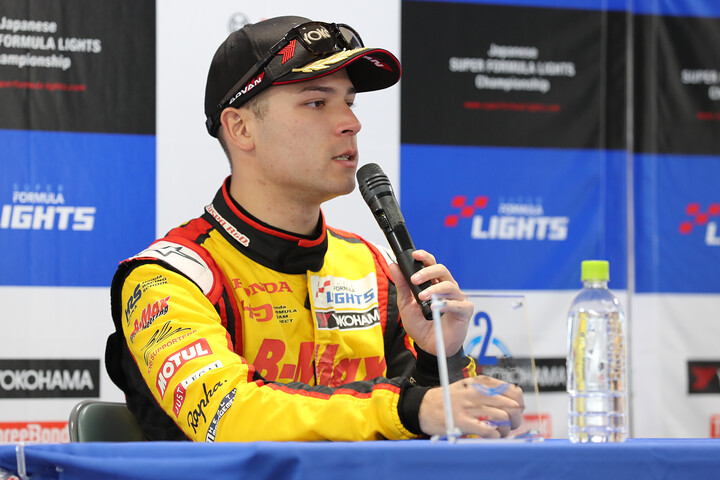 決勝記者会見：2位の木村偉織（B-MAX RACING TEAM）