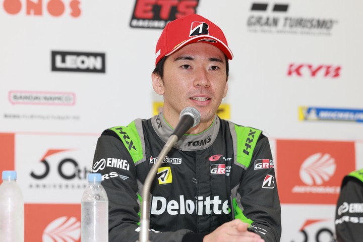 GT500クラスでポールポジションを獲得した笹原右京（TGR TEAM Deloitte TOM'S）