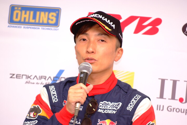 予選記者会見：ポールポジションを獲得した野尻智紀（TEAM MUGEN）