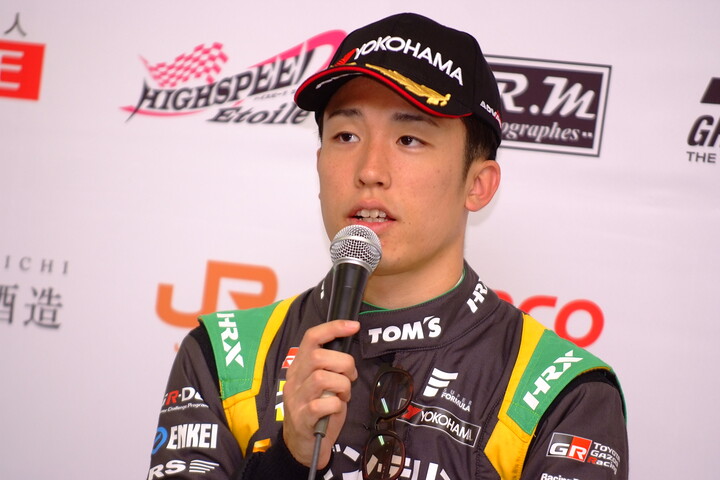 予選記者会見：3位の坪井翔（VANTELIN TEAM TOM’S）