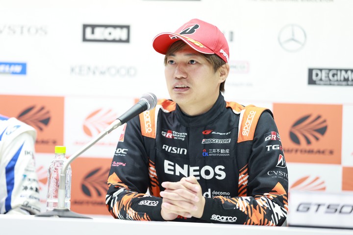 予選記者会見: GT500クラスでポールポジションを獲得した大嶋和也（TGR TEAM ENEOS ROOKIE）