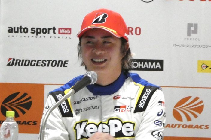 予選記者会見: GT500クラスでポールポジションを獲得した石浦宏明（TGR TEAM KeePer CERUMO）GT500クラスでポールポジションを獲得した大湯都史樹（TGR TEAM KeePer CERUMO）