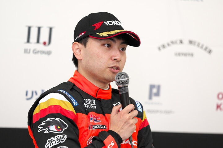 決勝記者会見：2位の岩佐歩夢（TEAM MUGEN AUTOBACS）