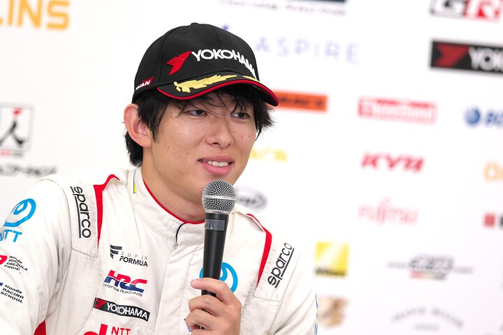 決勝記者会見：3位の太田格之進（DOCOMO TEAM DANDELION RACING）