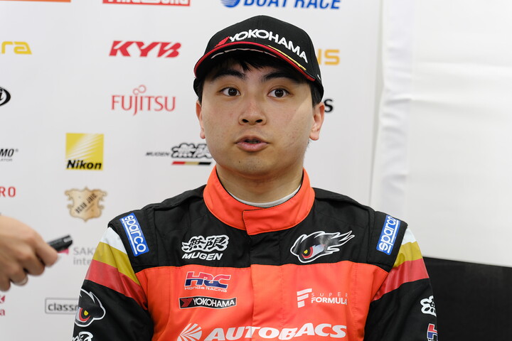 予選記者会見：2位の岩佐歩夢（TEAM MUGEN AUTOBACS）