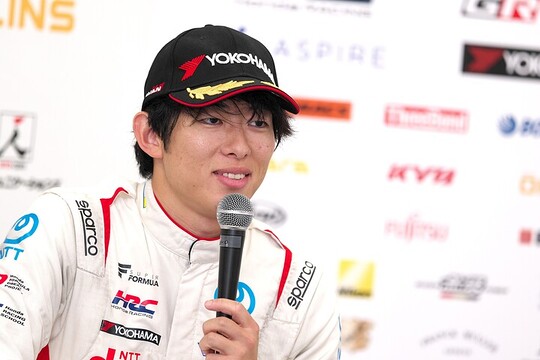 決勝記者会見：3位の太田格之進（DOCOMO TEAM DANDELION RACING）